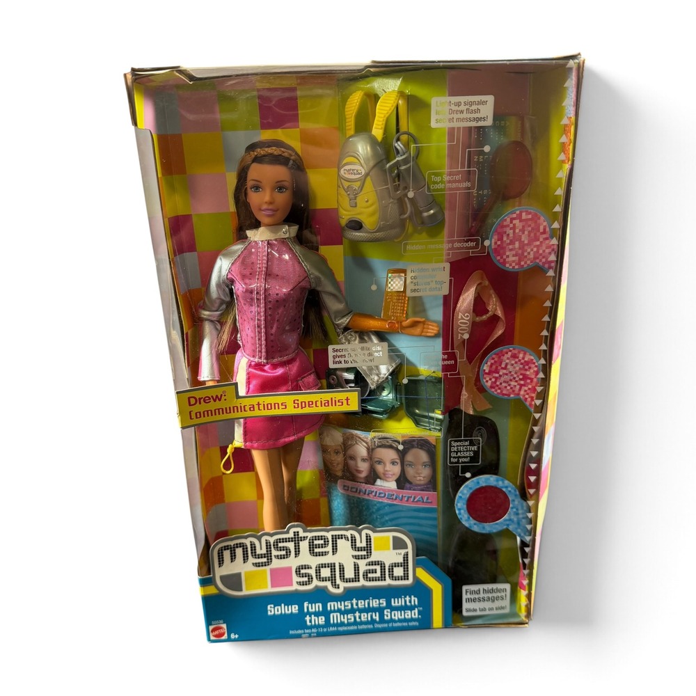 Mattel Mystery Squad Drew Communications Specialist Doll 2002 Vintage 55536 NIB